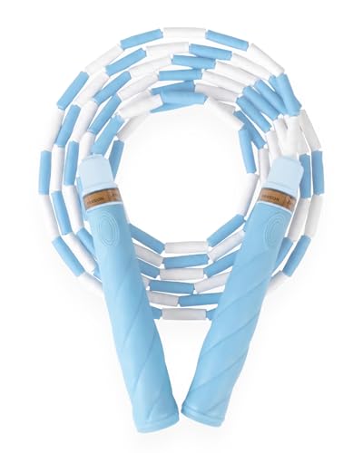 YUEDONG Ultra-Soft Beaded Jump Rope with Tangle-Free TPU Beads for Kids - color: BLUE