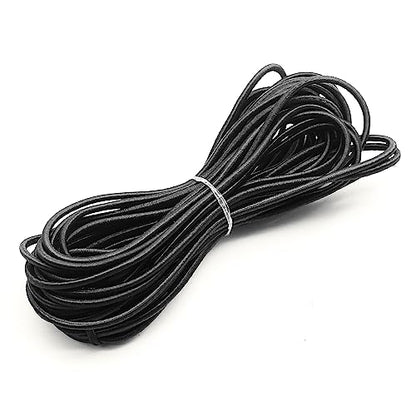 Baiann 1/8 Inch Elastic Bungee Cord Shock Marine Grade Black 30FT Bungee Kayak Stretch String Rope for DIY Projects- UV and Weather Resistant Elastic Cord, Long-Lasting Stretch Round Elastic String - size: 1/8" x 30'