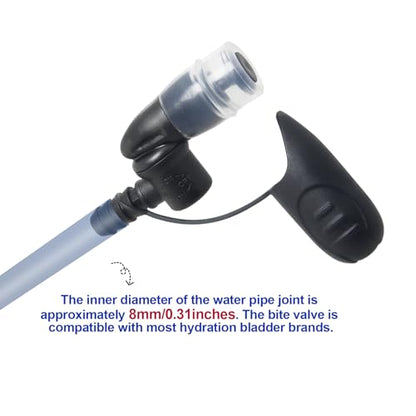 Hydration Bags Bite Valve Mouthpiece Replacement Bite Valve Replacement - style: 2 Pack (Black with Cover)