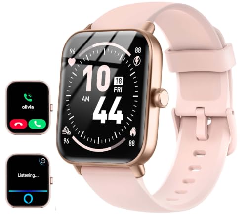 Smart Watch for Women, Bluetooth Calling, Alexa built-in, iOS Android - color: Light Pink