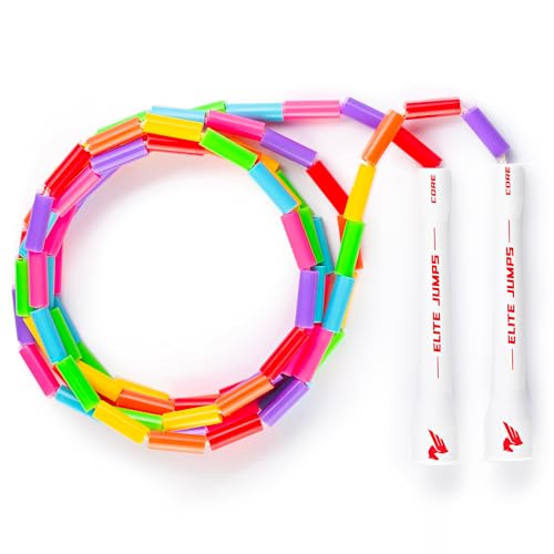 Elite Jumps Beaded Kids Jump Rope, Adjustable - color: Rainbow, size: 8ft