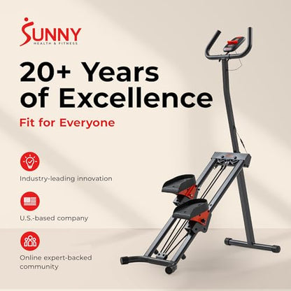 Sunny Health & Fitness Stair Stepper & Climber Exercise Equipment for Home Workout, Compact Cardio Training Machine - color: Orange