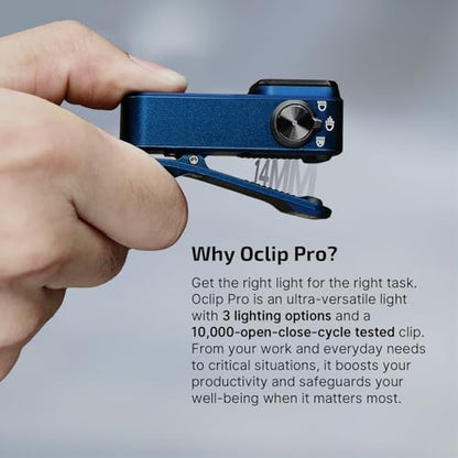 OLIGHT Oclip Pro Rechargeable EDC Clip-on Flashlight, Midnight Blue - color: Midnight Blue