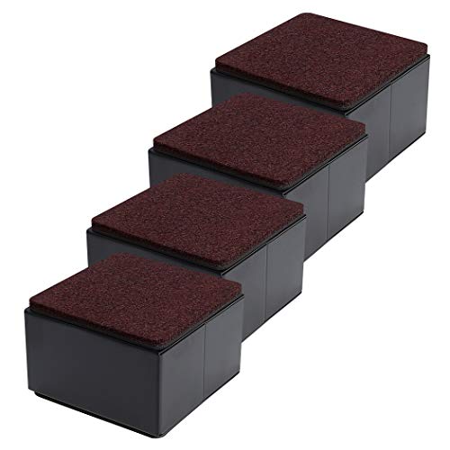 Ezprotekt 2" Bed and Furniture Risers Heavy Steel Sofa Table Dresser Risers - color: Black, size: 2" x 3.15"