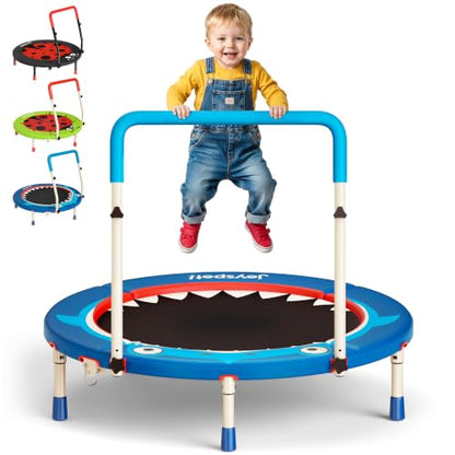 36-Inch Toddler Trampoline with Foam Handle, 3FT Foldable Mini Rebounder - color: Blue