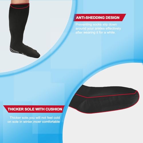 Bulinlulu Extra Width Diabetic Socks Men Women-4 Pairs Wide Edema Sock for Swollen Feet,Non Slip Cast Bariatric Socks 13-15 - color: Dark Navy Blue