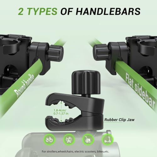 ZealSound Stroller Cup Holder, 3-in-1 Bottle Holder with Phone Holders for Stroller Wheelchair Scooter Walker Bike, Foldable Universal Drink Holder for Uppababy Bugaboo Nuna Doona - size: Small