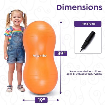 Hurtle Peanut Shaped Exercise Ball, Yoga Active Seat, Bounce Balance Desk Chair, Wiggle Flexible Sitting Ball for Kids, Boys, Girls and Adults - color: Orange