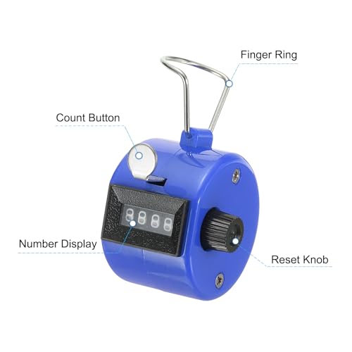 PATIKIL Clicker Counter, Handheld Tally Counter Mechanical Click Pitch Counter for Coaching Knitting, Golf, Lap, Fishing - color: Blue
