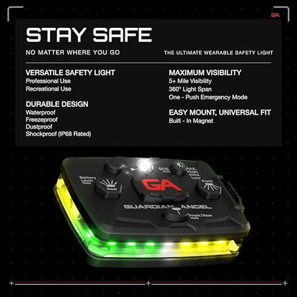 Guardian Angel Elite Safety Light - Green/Yellow Front & Green/Yellow Rear - color: GreenYellow/GreenYellow, size: 1-Pack