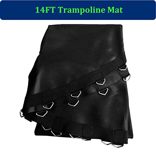 Trampoline Replacement Mat,Mat Diameter:11.97-12.56FT,Fits 14ft Trampoline Frame,with 72 80 84 88 96 Rings for Choose,Fits 5.3-8.5 Inch Springs(Need to Choose),Spring and Frame not Include. - style: 72 V-Rings/147.6" Diam/Fits 6.5"-7"Spring