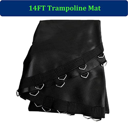 Trampoline Replacement Mat,Mat Diameter:11.97-12.56FT,Fits 14ft Trampoline Frame,with 72 80 84 88 96 Rings for Choose,Fits 5.3-8.5 Inch Springs(Need to Choose),Spring and Frame not Include. - style: 96 V-Rings/143.7"(11.97FT) Diameter/Fits 8.5"Spring