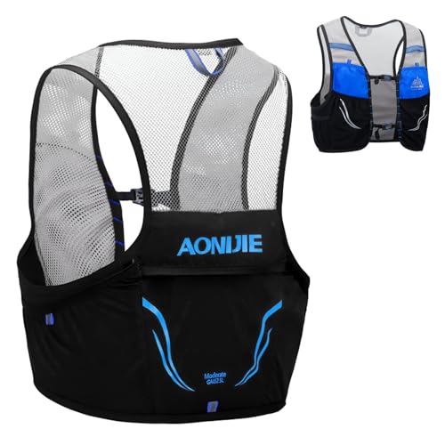 TRIWONDER Hydration Vest 2.5L Ultra Trail Running Backpack Hydration Pack Marathon Vest Lightweight Outdoor Hiking Cycling Daypack - color: 01【2.5L】Blue & Black - Only Vest, size: L/XL - 102-115 cm