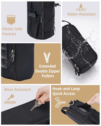 sportsnew 40oz Crossbody Water Bottle Bag for Gym Hiking - color: Deep Black