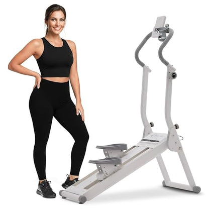 ExacMe Foldable Magnetic Stair Stepper for Home with 16 Resistance Levels - color: White