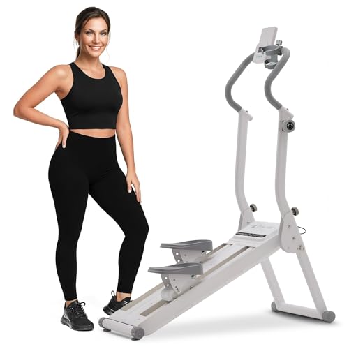 ExacMe Foldable Magnetic Stair Stepper for Home with 16 Resistance Levels - color: White