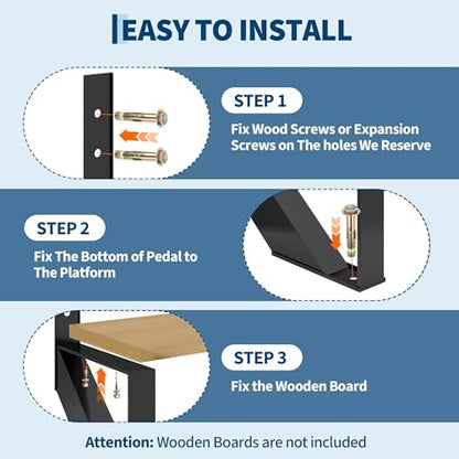 Heavy Duty Steel Stair Step Riser 2 Pack - 2 Step Reinforced Metal Stringer with Support Legs - Corrosion-Resistant Indoor/Outdoor, Max 600lb Capacity - Step 2 |with a Pair of Gloves