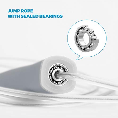 Weighted Jump Rope 1-LB for Adult || Speed Skipping Rope with Ball Bearings - color: Speed Gray (1 Pack)