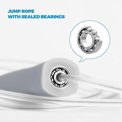 Weighted Jump Rope 1-LB for Adult || Speed Skipping Rope with Ball Bearings - color: Speed Gray (1 Pack)