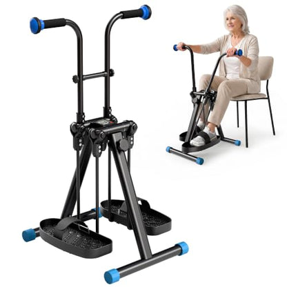 Pedal Exerciser Bike for Seniors, Arm Leg Hand Elbow and Knee Workout, Total Body Space Walker Machine, Low Impact Seated Exercise Equipment for Home