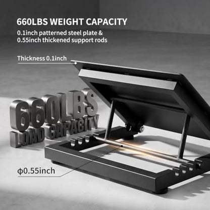 PROIRON Steel Slant Board for Calf Stretching，Calf Stretcher Slant Board for Squats 5 Adjustable Incline Angles，Incline Board 660lbs Weight Capacity for Ankle Stretching Training Home Gym