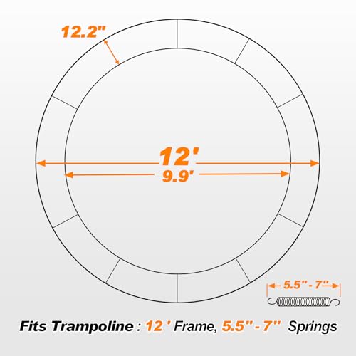 Exacme Round Trampoline Spring Cover, 0.8 in Thick Replacement Safety Pad - color: Purple, size: 12 Foot