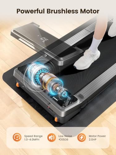 WalkingPad Foldable Walking Pad Treadmill, Walk and Jog, Under Desk - color: Gray