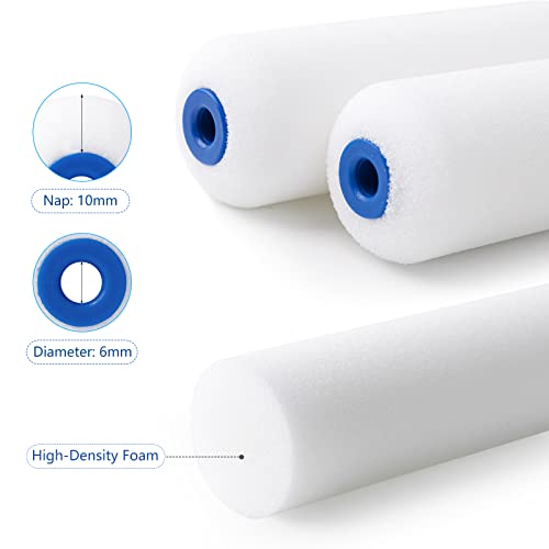 Mister Rui High Density Foam Paint Roller, 10 pcs, 4 Inch Mini Paint Roller