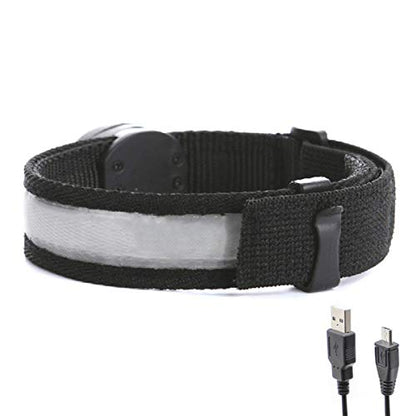 Reflective Running Gear LED Armband Rechargeable - color: Red Black