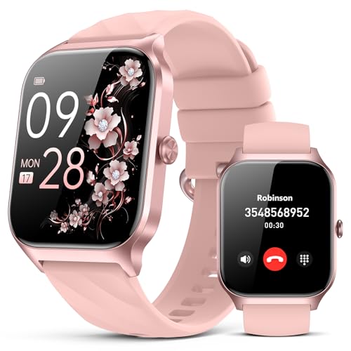 Smart Watch for Women Men,(Answer/Make Call) 1.83'' HD Fitness Activity Tracker Smartwatch for Android iPhone iOS Compatible,IP68 Waterproof Step Counter with Sleep Monitor (Modern, Pink, 1.83) - color: Dusty Rose