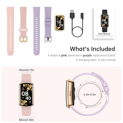 Health Fitness Tracker with 24/7 Heart Rate, Smart Watch with Blood Pressure and Blood Oxy-gen Monitor, Bulit-in 120+ Sport Mode, Sleep Tracking Waterproof Activity Tracker for Women Men - color: Deep Purple