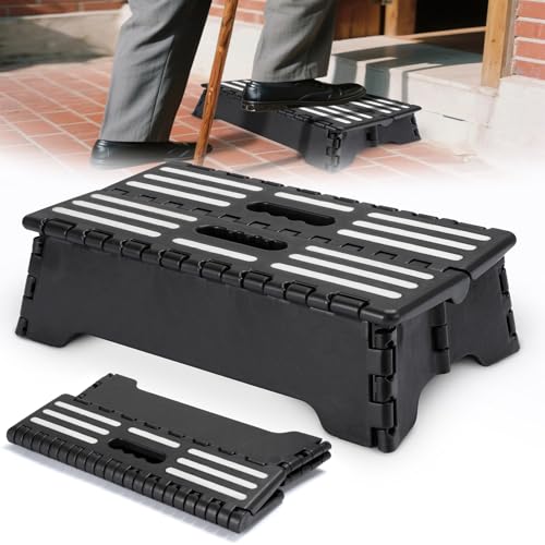 Wide Step Stool Half Step Platform Non-Slip Climbing 500lb