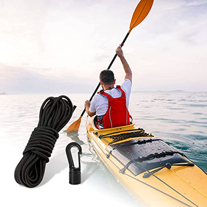 1/4" Elastic Bungee Cord Kayak Stretch String Shock Rope(19.7ft) - size: 8 Hook & 19.70 Ft Cord