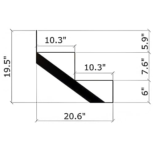 Steel Stair Risers 2 Step, Metal Stair Stringers for Deck Height 19.5 inches, Steel Stair Step Riser for Outside Stairs (2Pack) - size: 2 Step