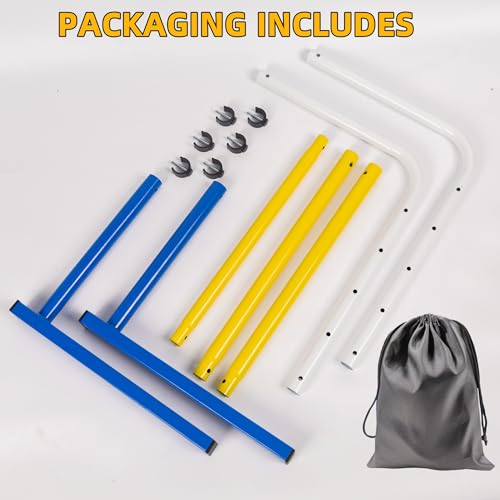 3 Pack Adjustable Height Metal Hurdles Track and Field,Detachable