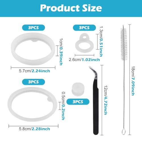 14 Pcs Water Bottle Gasket Replacement for Thermoflask 24oz/32oz/40oz/64oz, Leak-Proof Silicone Seal O Ring forWater Bottle Straw Lid, Chug Lid, Chug Spout