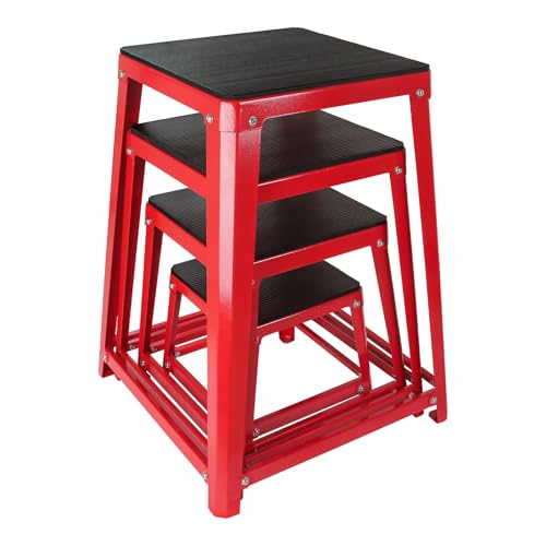 Plyometric Boxes for Jumping - color: Red, size: 12/18/24/30 inch