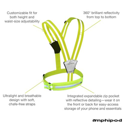 Amphipod Xinglet Pocket Luxe Reflective Vest, Zippered Storage - OS