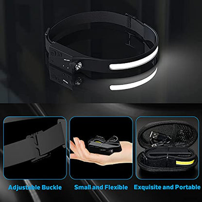 LED Headlamp Rechargeable Flashlight, 2-Pack 230° Wide Beam Headlight with Motion Sensor, Lightweight, Weatherproof, 2 Light Source Head Lamp for Camping Hiking Running Outdoor - Adults and Kids - color: 2 Pack