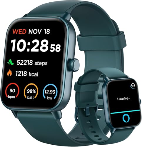 Smart Watch for Women Android iPhone, Alexa Built-in, 1.8" Smartwatch with Heart Rate/SpO2/Sleep Monitor, IP68 Waterproof Activity Fitness Tracker with Bluetooth Call, 100+ Sport Mode, DarkGreen - color: DarkGreen