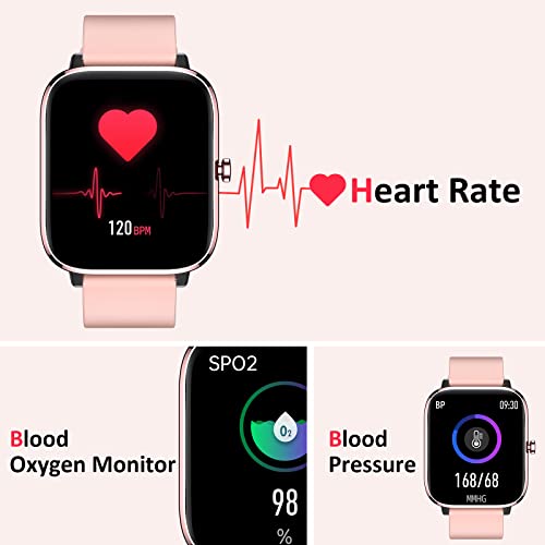 Smartwatch for Women - Call, Fitness Tracker, Heart Rate & Sleep Monitor, 1.69" Touch Screen, Waterproof - For Android & iPhone, Pink - color: Pink
