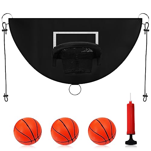 Tinoaly Breakaway Rim Basketball Hoop for Dunking with Mini Basketballs Trampoline Attachment Indoor & Outdoor Use - color: [IMG]