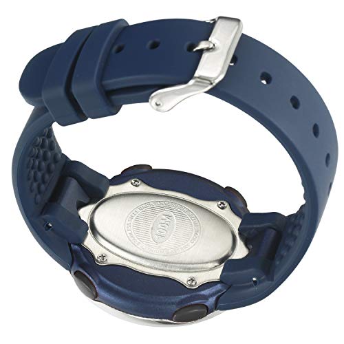 TOMORO Vogue Simple Men's Unisex 100M Waterproof Large Digits Digital Casual Women Big Boys Outdoor Stopwatch Countdown Chronograph Luminous Sport Dive Watch (Push-Button Underwater) - color: Silicone strap 44mm Blue