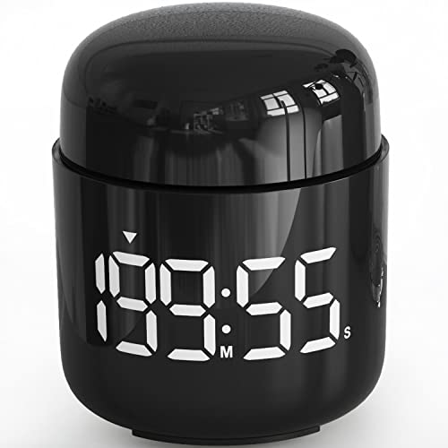 Kitchen Timer, 360 Rotate, Countup/Countdown, LED, Volume - color: Black
