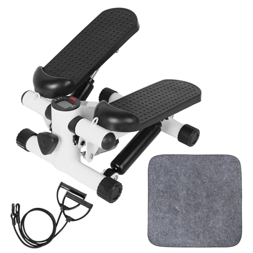 Exercise Steppers Mini Home Steppers with Resistance Bands Upgraded Air Powered Stair Steppers with Digital Monitor Quiet Hydraulic Fitness Stepper