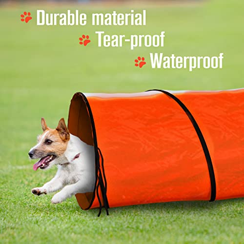 Dog Agility Tunnel, Dog Tunnel, Play, 18 Feet, Small, Medium, Large, Red - color: Red
