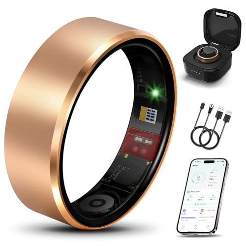 Smart Ring 2.0 for Men Women, Sleep & Fitness Tracker, Warm Gold 7