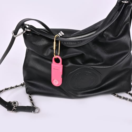 135dB Rechargeable Personal Safety Alarm Ultra-Bright Flashlight & Strobe Light. Non Slip Grip Keychain Emergency SOS Siren for Women, Students. Loud Sound Hiking Bear Alerts Hot Pink - color: Hot Pink