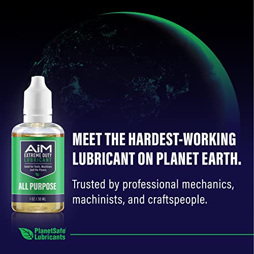Planet Safe AIM Extreme Duty Lubricant (Small Bundle 1oz + 4oz) Made in The USA. Multi-Purpose for Home, Garage, Doors, Hinges, Gym Equipment - Penetrates, Cleans, Lubricates, Protects, 3 in 1 Oil - size: AiM | Bundle | Small
