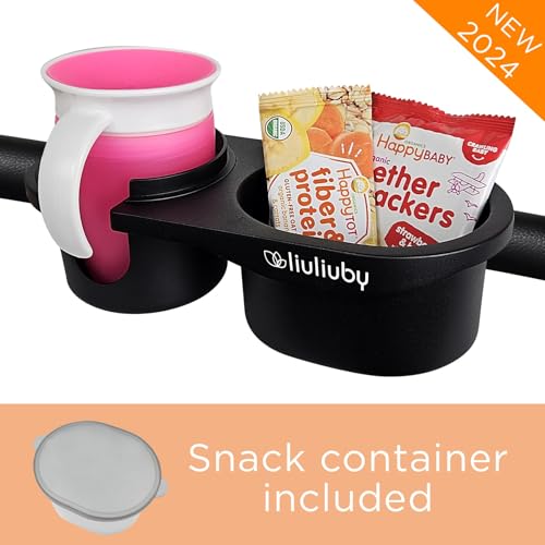 liuliuby Universal Stroller Snack Tray Attachment | Stroller Cup Holder Attachment Universal Snack Tray for Stroller Tray Attachment | Clip On Baby Stroller Accessories for Joggers, Umbrella & Wagons - color: Closed Top